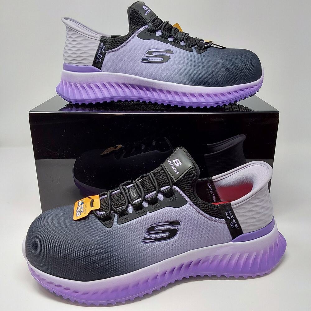 Skechers Work Slip-Ins Comp Toe Purple Black Women’s 8